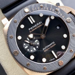 Panerai Luminor Super Clone Watch in Black & Rose Gold | 44mm 1109206475 - side view | Luminor